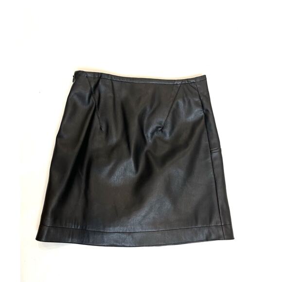 HM Faux Leather Black Mini Skirt Size 2 - Picture 3 of 6